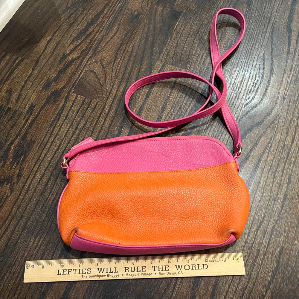 Talbots Leather Solid Pink And Solid Orange Shoul… - image 6